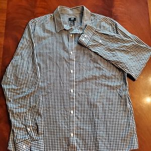 H&M Slim Fit Easy Iron Black/White Button Up Long